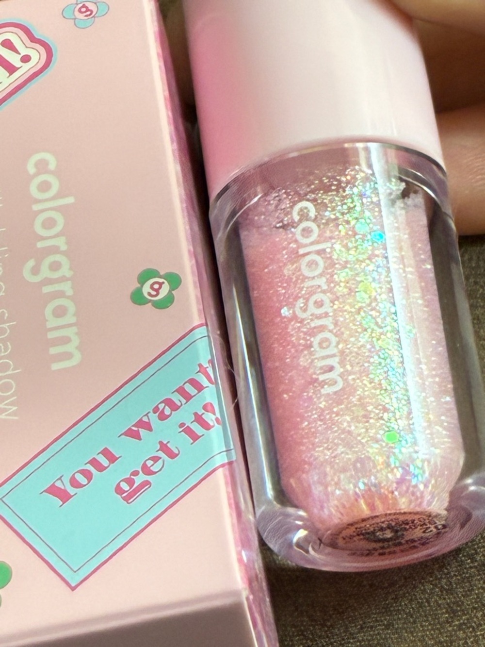 Colorgram milk bling eyeshadow in shade opal flash if you like glitter, get this